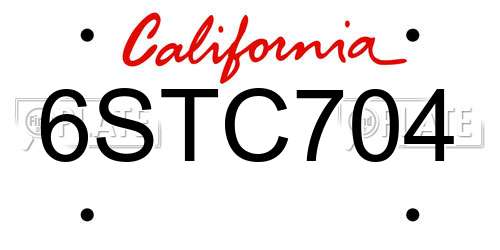 6STC704 California License Plate