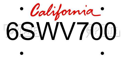 6SWV700 California License Plate
