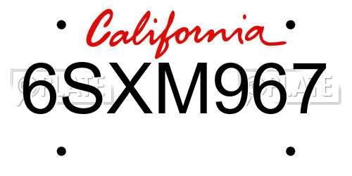 6SXM967 California License Plate