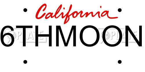 6THMOON California License Plate
