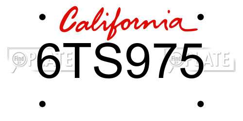 6TS975 California License Plate