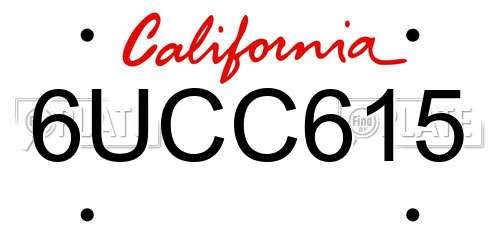 6UCC615 California License Plate