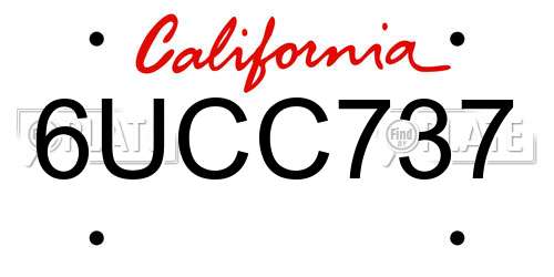 6UCC737 California License Plate