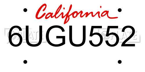 6UGU552 California License Plate