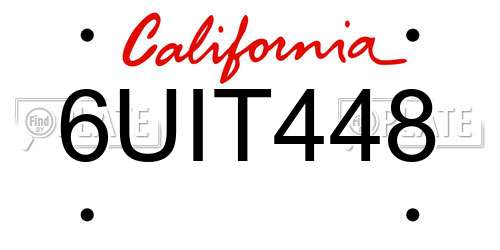 6UIT448 California License Plate