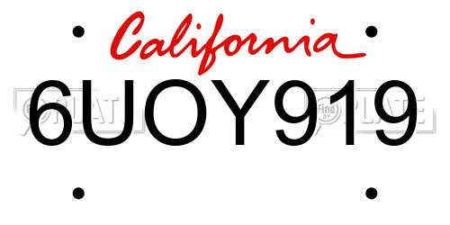 6UOY919 California License Plate