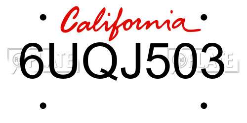 6UQJ503 California License Plate