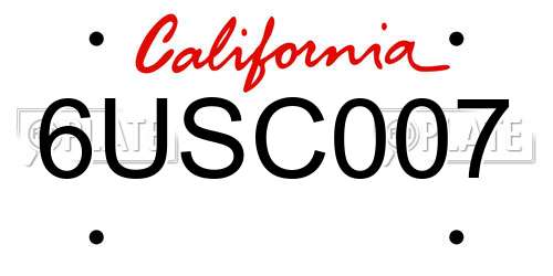 6USC007 California License Plate