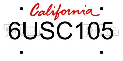 6USC105 California License Plate