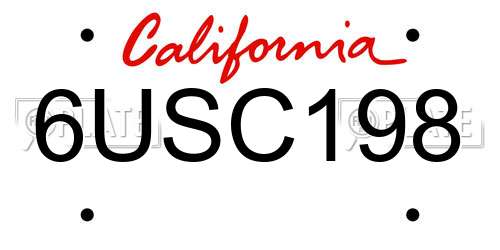 6USC198 California License Plate