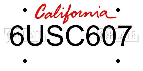 6USC607 California License Plate