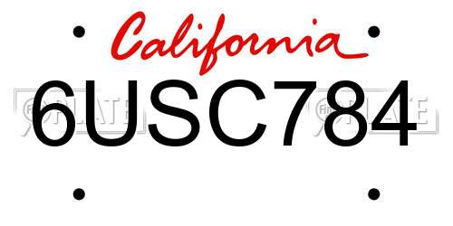 6USC784 California License Plate