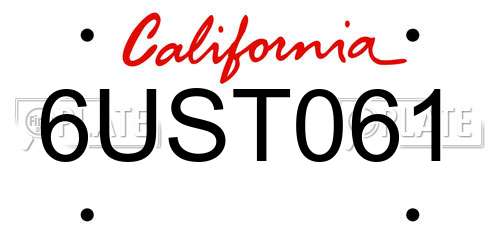 6UST061 California License Plate