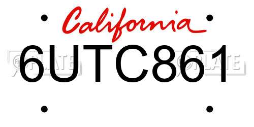 6UTC861 California License Plate