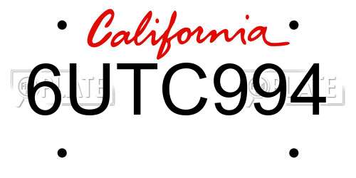 6UTC994 California License Plate