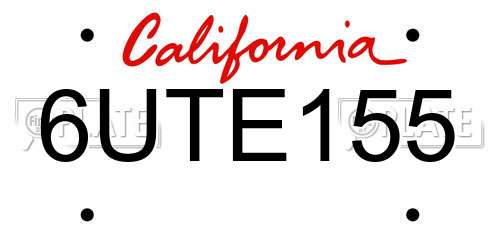 6UTE155 California License Plate