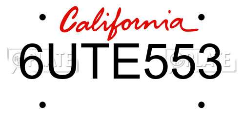 6UTE553 California License Plate