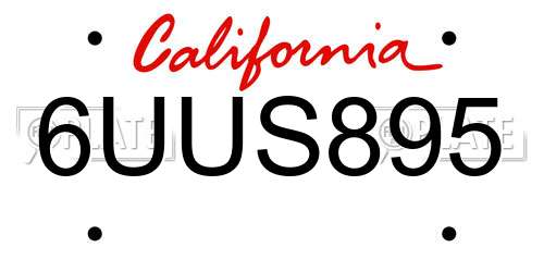 6UUS895 California License Plate