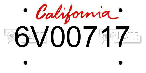 6V00717 California License Plate
