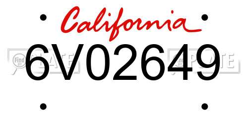 6V02649 California License Plate