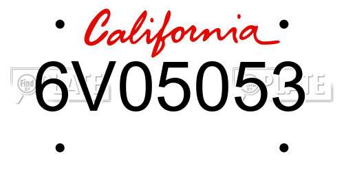 6V05053 California License Plate