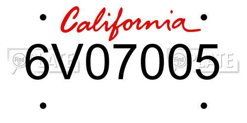 6V07005 California License Plate