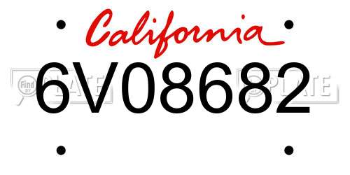 6V08682 California License Plate