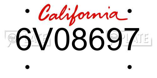 6V08697 California License Plate