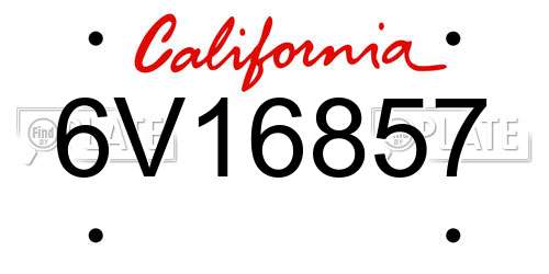 6V16857 California License Plate