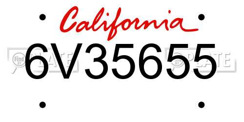 6V35655 California License Plate