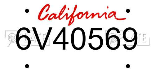 6V40569 California License Plate