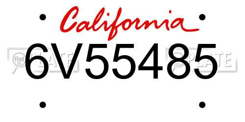 6V55485 California License Plate