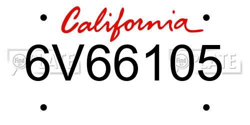 6V66105 California License Plate