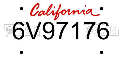 6V97176 California License Plate