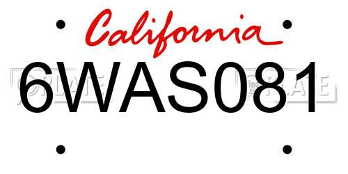 6WAS081 California License Plate
