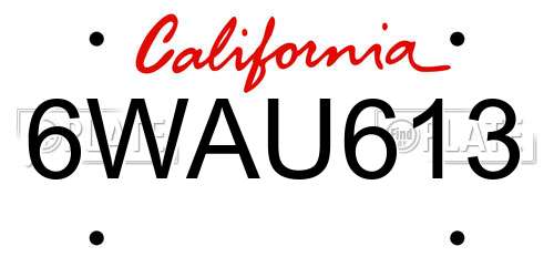 6WAU613 California License Plate