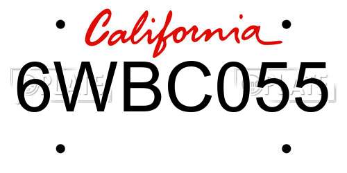 6WBC055 California License Plate