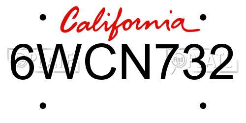 6WCN732 California License Plate