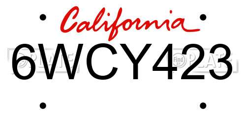 6WCY423 California License Plate