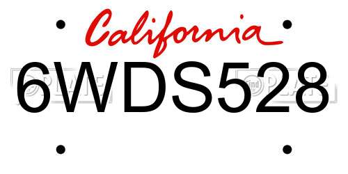 6WDS528 California License Plate