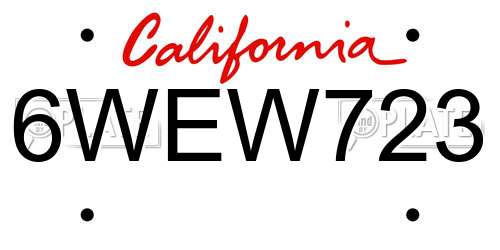 6WEW723 California License Plate