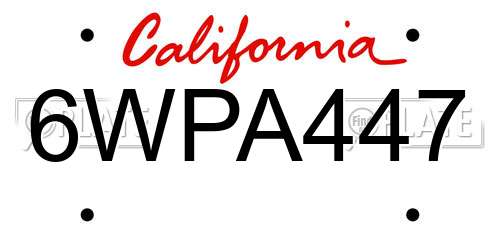 6WPA447 California License Plate