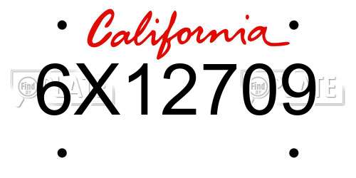 6X12709 California License Plate