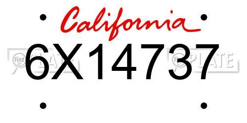 6X14737 California License Plate