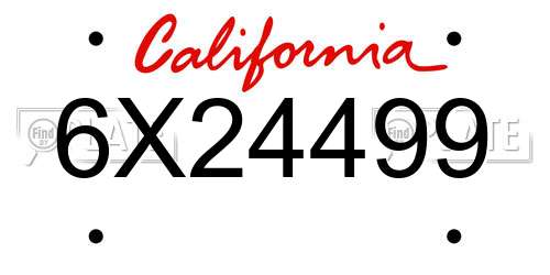 6X24499 California License Plate