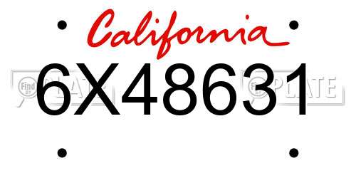 6X48631 California License Plate
