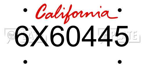 6X60445 California License Plate