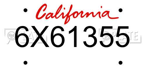 6X61355 California License Plate