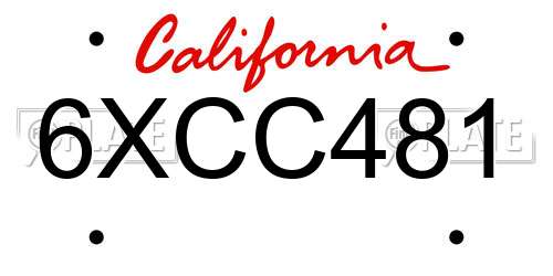 6XCC481 California License Plate