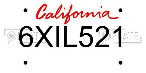 6XIL521 California License Plate